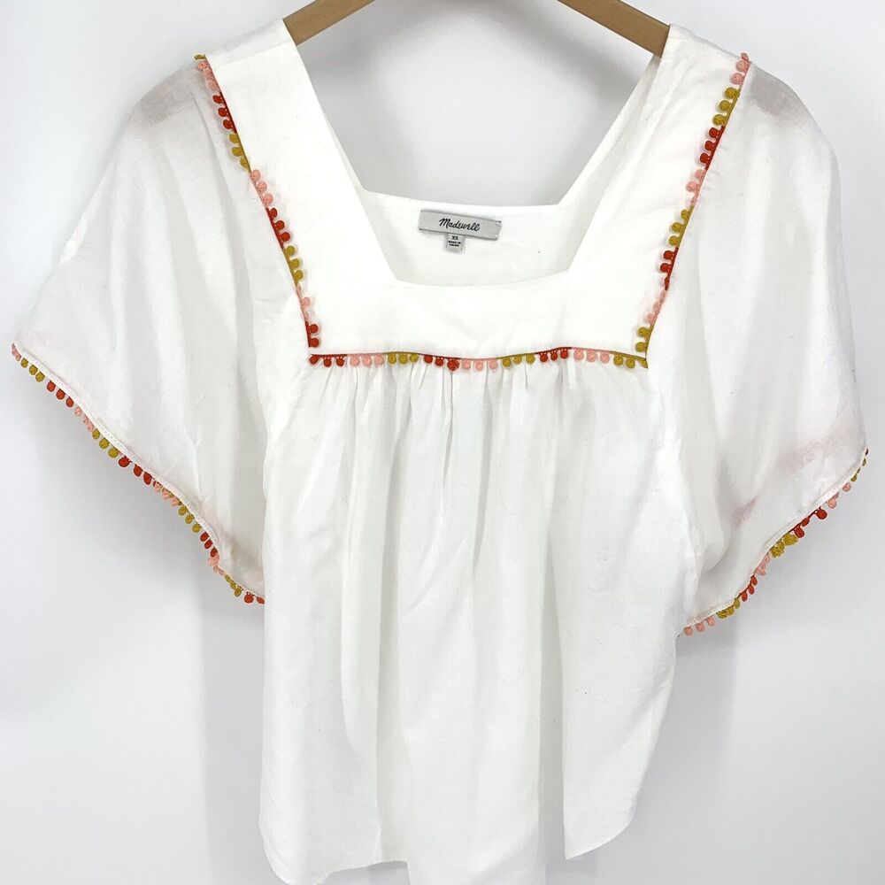 Madewell Pom Pom Butterfly Top Size XS